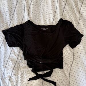 Victoria's Secret Black Tie-Front Top